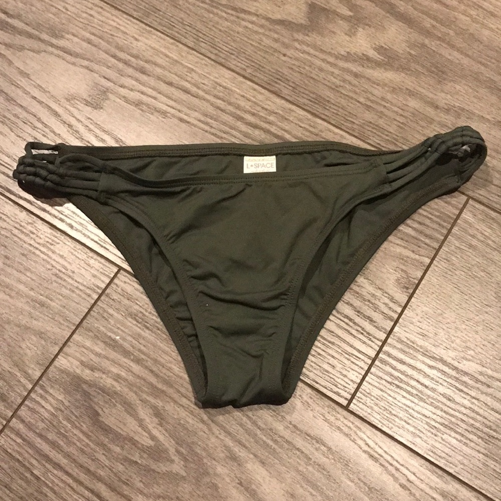 L*SPACE braided olive green bikini bottoms